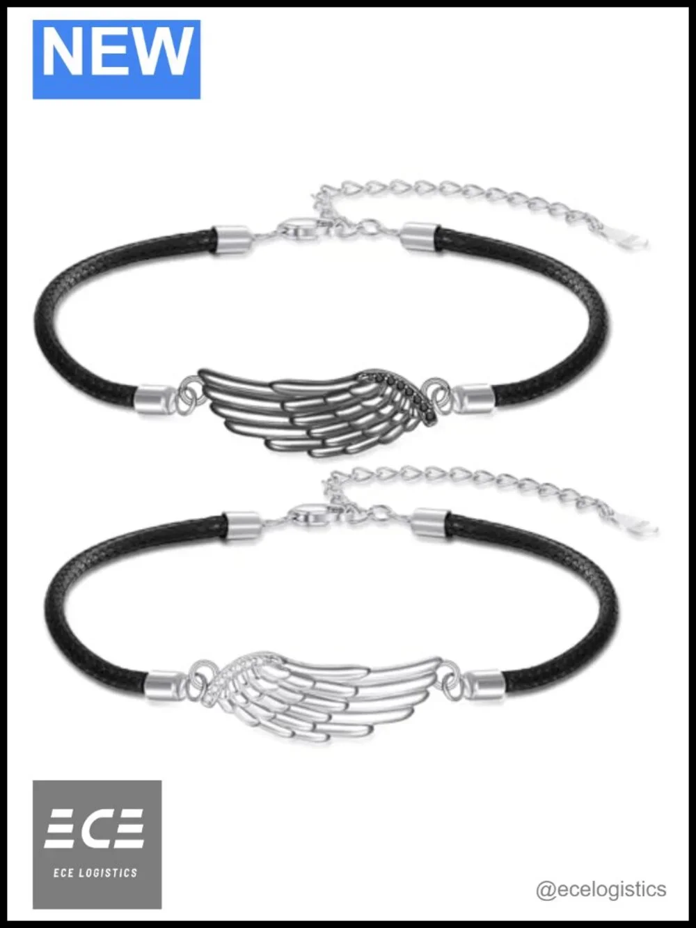 Sterling Silver Angel Wing Bracelet Adjustable Chain Guardian Jewelry Gift